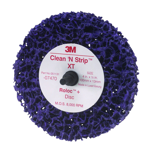 3M 7470 Scotch-Brite Roloc + Clean and Strip XT Disc with Roloc Quick-Change Attachment