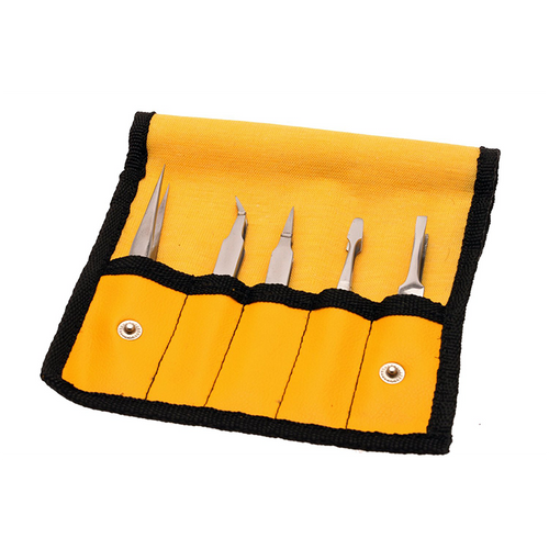 Aven 18473 Stainless Steel Tweezer Set, 5 Piece