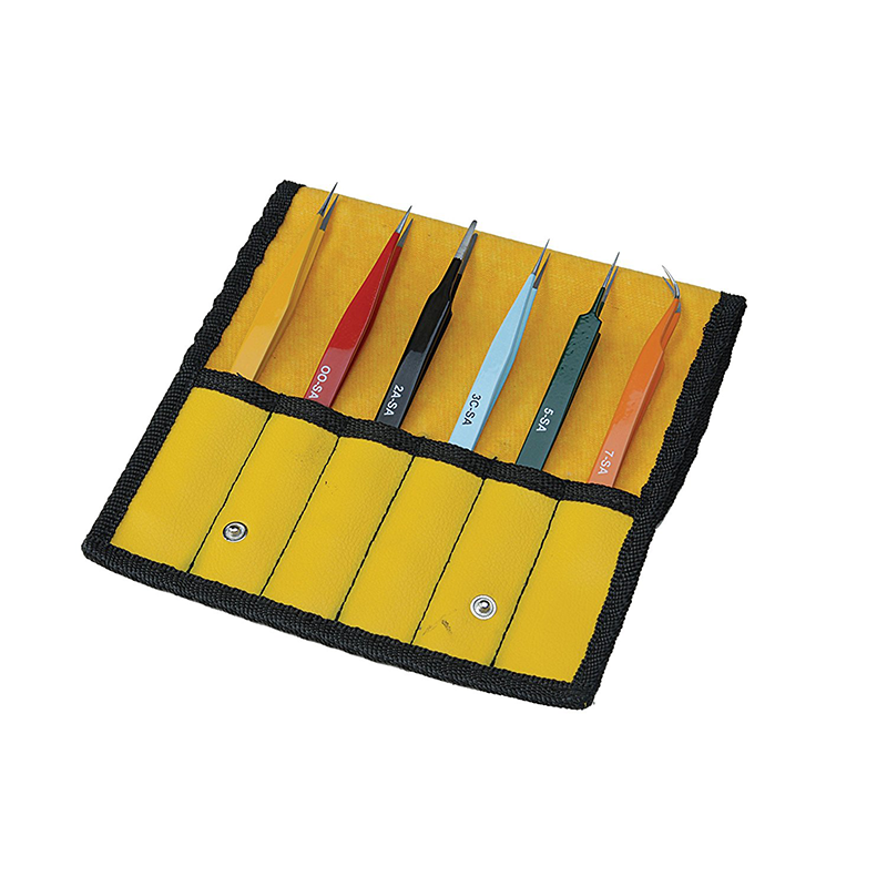 Aven 18480EZ Stainless Steel E-Z Pik Tweezer Set, 6 Piece