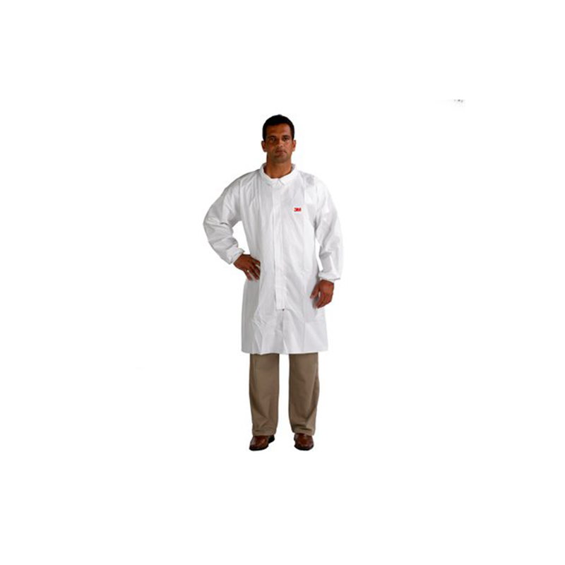 3M 4440-L White Polypropylene Disposable Lab Coat