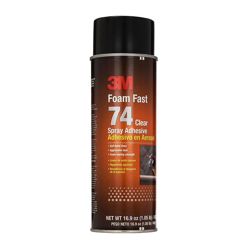 3M 74 Clear Foam Fast Spray Adhesive, 16.9 fl oz.