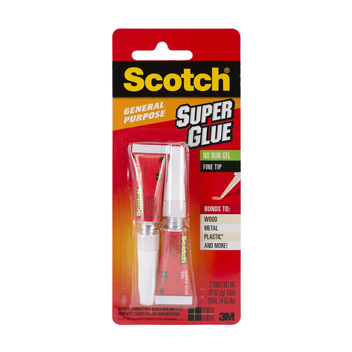 3M AD112 .07oz Scotch Super Glue Gel, 2 Piece