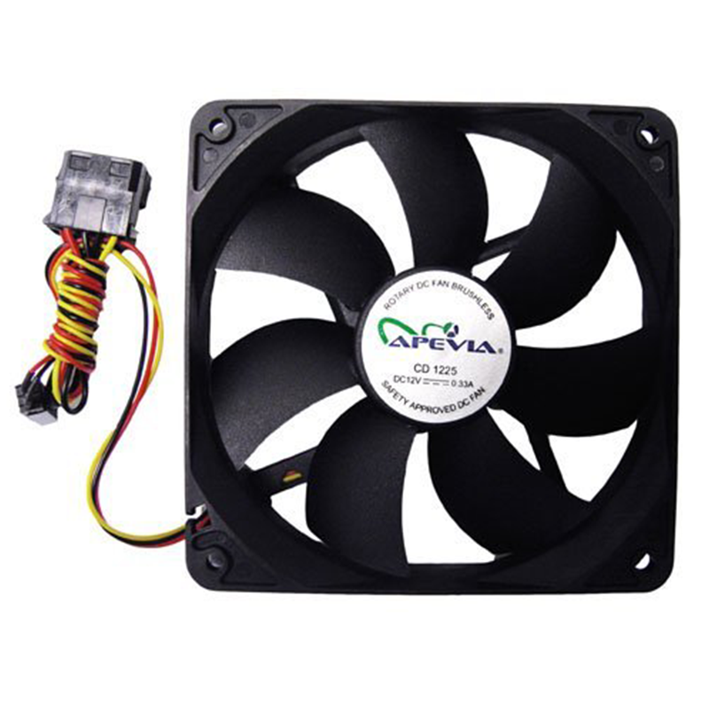 Apevia CF12S-BK 120mm Black Case Fan