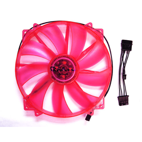 Apevia CF20L-URD 200mm SILENT Red LED Case Fan