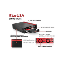 Load image into Gallery viewer, iStarUSA BPU-124DE-SS  5.25" to 4x 2.5" SATA SAS 6 Gbps HDD SSD Hot-swap Rack