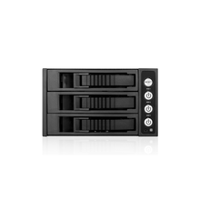 Load image into Gallery viewer, iStar BPU-230SATA-BLACK  2x 5.25" to 3x 3.5" 2.5" SAS SATA 6 Gbps HDD SSD Hot-swap Rack