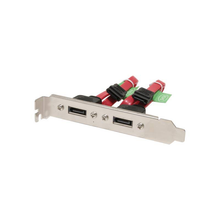 Load image into Gallery viewer, Athena Power CABLE-EXTSATA2 2 x SATA 7pin Internal to 2 x SATA 7pin External Ports w/ Slot Plate