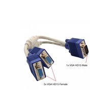 Load image into Gallery viewer, Syba CL-CAB32001 VGA HD15 Male to Dual VGA HD15 Female Adapter