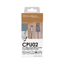 Load image into Gallery viewer, SilverStone CPU02C 2 in 1 Micro-USB combo USB-A to Micro-B cable