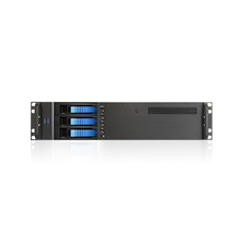 Load image into Gallery viewer, iStarUSA D-230HB-T-BLUE 2U Compact 3x 3.5" Bay Hotswap microATX Chassis