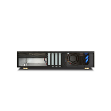 Load image into Gallery viewer, iStarUSA D-230HN-DT-BLUE 2U Compact 3x 3.5" Bay Trayless Hotswap microATX Desktop Chassis