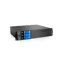 Load image into Gallery viewer, iStarUSa D-230HN-T-BLUE 2U Compact 3x 3.5" Bay Trayless Hotswap microATX Chassis