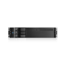 Load image into Gallery viewer, iStarUSA D-230HN-T 2U Compact 3x 3.5" Bay Trayless Hotswap microATX Chassis Black