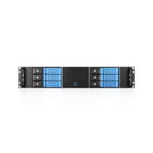 Load image into Gallery viewer, iStarUSA D-260HN-BLUE 2U Compact 6x 3.5" Bay Trayless Hotswap microATX Chassis