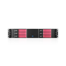 Load image into Gallery viewer, iStarUSA D-260HN-RED 2U Compact 6x 3.5" Bay Trayless Hotswap microATX Chassis