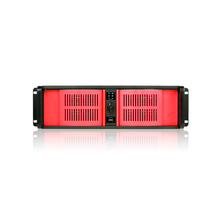 Load image into Gallery viewer, iStarUSA D-300-FS-RED 3U Compact Stylish Rackmount Chassis Front-mounted ATX Power Supply