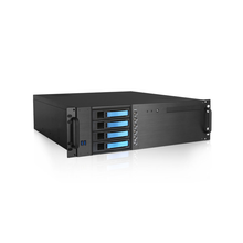 Load image into Gallery viewer, iStarUSA D-340HB-T-BLUE 3U Compact 4x3.5" Bay Hotswap microATX Chassis