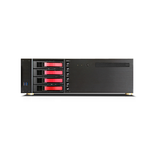 Load image into Gallery viewer, iStarUSA D-340HB-T-RED 3U Compact 4x3.5" Bay Hotswap microATX Chassis