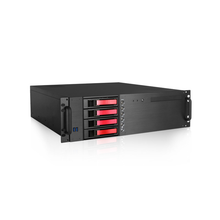 Load image into Gallery viewer, iStarUSA D-340HB-T-RED 3U Compact 4x3.5" Bay Hotswap microATX Chassis