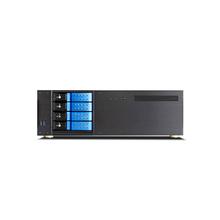 Load image into Gallery viewer, iStarUSA D-340HN-DT-BLUE 3U Compact 4x3.5" Bay Trayless Hotswap microATX Desktop Chassis