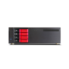 Load image into Gallery viewer, iStarUSA D-340HN-DT-RED 3U Compact 4x3.5" Bay Trayless Hotswap microATX Desktop Chassis
