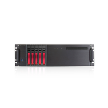 Load image into Gallery viewer, iStarUSA D-350HB-T-RED 3U Compact 5x3.5" Bay Hotswap microATX Chassis