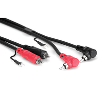 Load image into Gallery viewer, Hosa CRA-201DJ Straight RCA to Right Angle RCA Cable with Grounding Strap