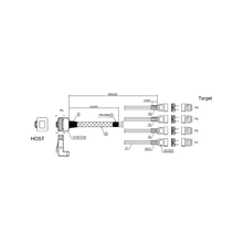 Load image into Gallery viewer, iStarUSA K-SF87RXSA-50 miniSAS SFF-8087 Right Angle to 4x SATA Forward Breakout 50 cm Cable