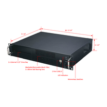 Load image into Gallery viewer, Athena Power RM-2UC338 Space-Saving 2U Rack-mount IPC Server Chassis