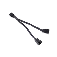 Load image into Gallery viewer, SilverStone CPF01 Black Sleeved 1-to-2 Sleeved PWM Fan Splitter Cable