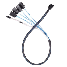Load image into Gallery viewer, SilverStone CPS05-RE 36 Pin Mini-sas SFF-8643(Target) to SATA 7Pin(Host)+Sideband Cable