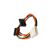 Load image into Gallery viewer, Syba SY-CAB40018 12" Molex to Dual SATA Right Angle Power Cable