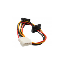 Load image into Gallery viewer, Syba SY-CAB40018 12" Molex to Dual SATA Right Angle Power Cable
