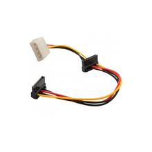 Load image into Gallery viewer, Syba SY-CAB40018 12" Molex to Dual SATA Right Angle Power Cable