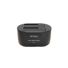 Load image into Gallery viewer, Bytecc T-320  USB 3.0 SuperSpeed to Dual SATA Docking Station, Works w/ 2.5", 3.5" HDD SATA Drives