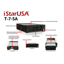 Load image into Gallery viewer, iStarUSA T-7-SA Rugged 5.25" to 3.5" SATA SAS 6 Gbps HDD Hot-swap Rack