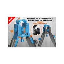 Load image into Gallery viewer, UTG TL-BP08ST-A New Gen Clamp-on Bipod, Steel Feet, Cent Ht 9"-11"