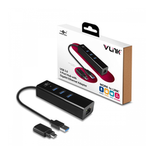 Load image into Gallery viewer, Vantec UGT-AH340GNA USB 3.0 Aluminum 3-Port Hub &amp; Gigabit Network with A to C