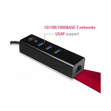 Load image into Gallery viewer, Vantec UGT-AH340GNA USB 3.0 Aluminum 3-Port Hub &amp; Gigabit Network with A to C