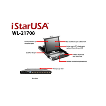 Load image into Gallery viewer, iStarUSA WL-21708 1U Rackmount 17" TFT LCD Keyboard Drawer with Built-in 8-port KVM