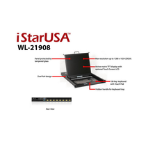 Load image into Gallery viewer, iStarUSA WL-21908 1U Rackmount 19" TFT LCD Keyboard Drawer with Built-in 8-port KVM